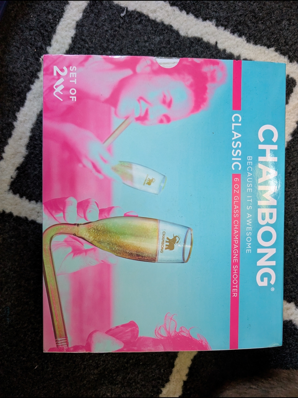 Classic Champagne Shooter Set - Pink/Teal Packaging
